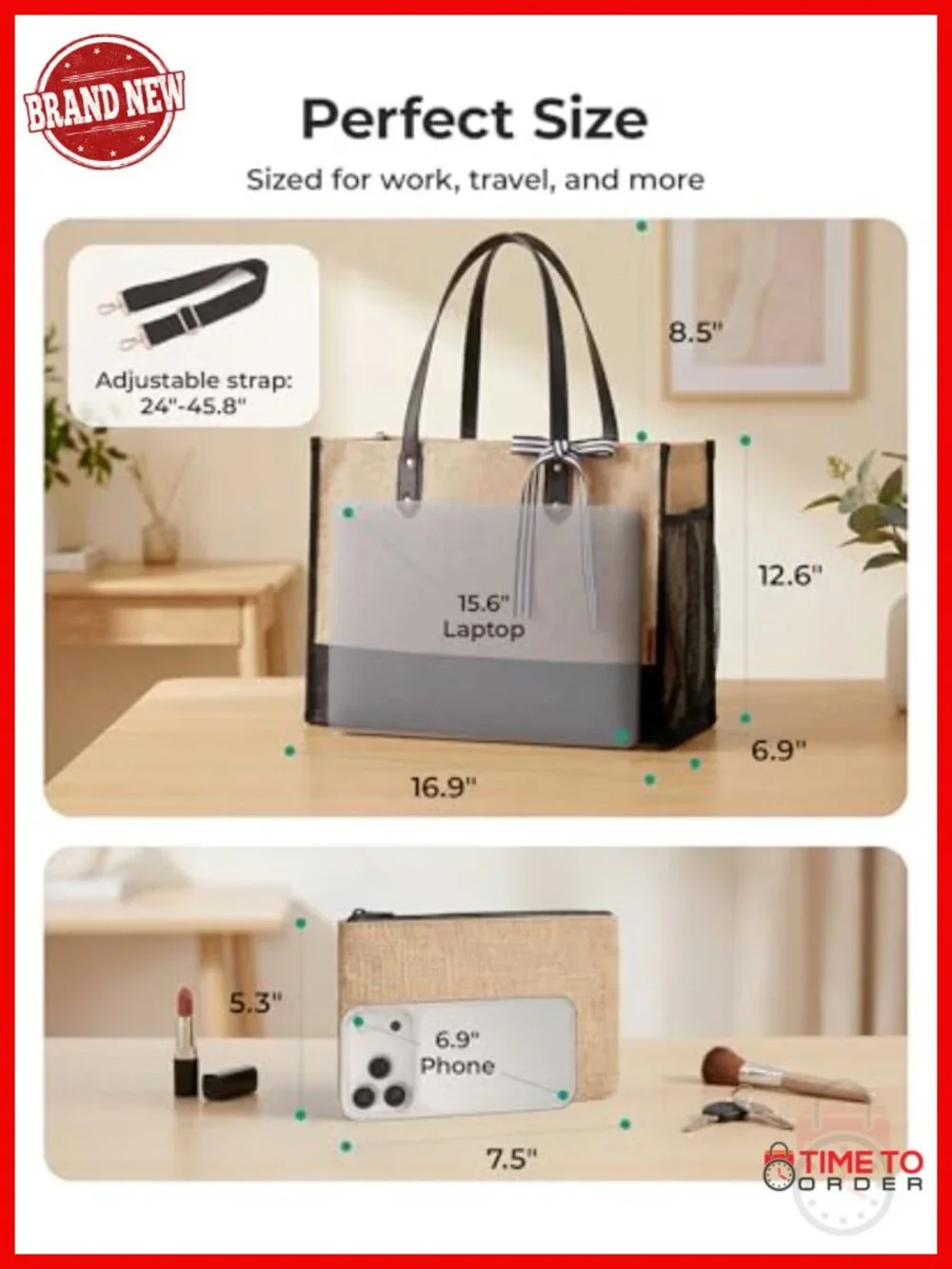 Personalized DIY Initial Tote Bag with Stencils, Jute, Crossbody, Large Capacity